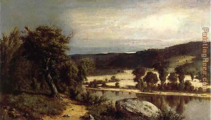 River Landscape painting - Alexander Helwig Wyant River Landscape art painting